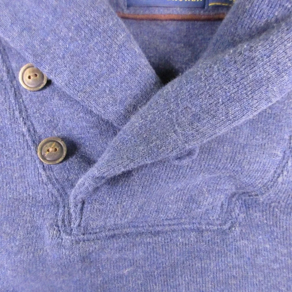 Polo Ralph Lauren Sweater Mens Large Blue Shawl Collar Knit Pullover Logo